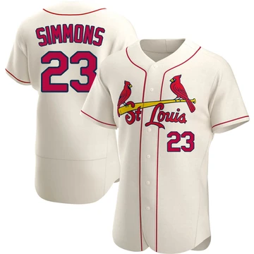 St. Louis Cardinals ＃23 Ted Simmons Men's Authentic Alternate Jersey - Cream
