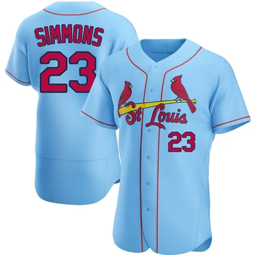 St. Louis Cardinals ＃23 Ted Simmons Men's Authentic Alternate Jersey - Light Blue