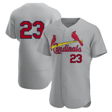 St. Louis Cardinals ＃23 Ted Simmons Men's Authentic Road Jersey - Gray