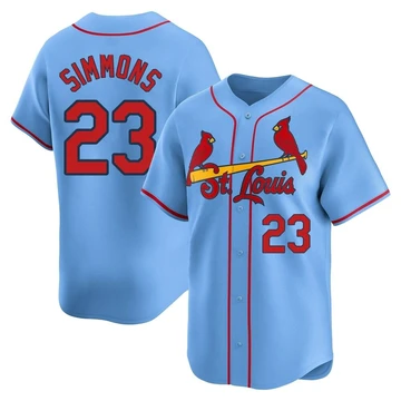 St. Louis Cardinals ＃23 Ted Simmons Men's Limited Alternate Jersey - Light Blue