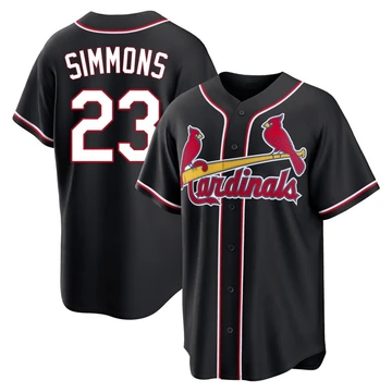 St. Louis Cardinals ＃23 Ted Simmons Men's Replica Fashion Out Jersey - Black