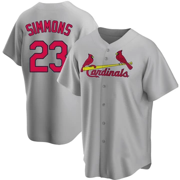 St. Louis Cardinals ＃23 Ted Simmons Men's Replica Road Jersey - Gray