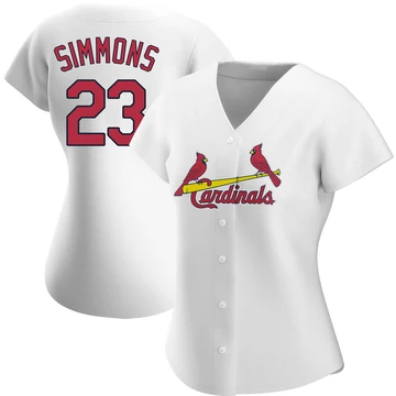 St. Louis Cardinals ＃23 Ted Simmons Women's Authentic Home Jersey - White