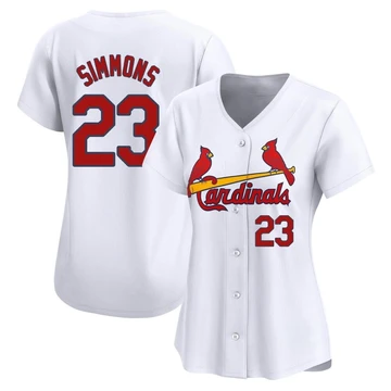 St. Louis Cardinals ＃23 Ted Simmons Women's Limited Home Jersey - White