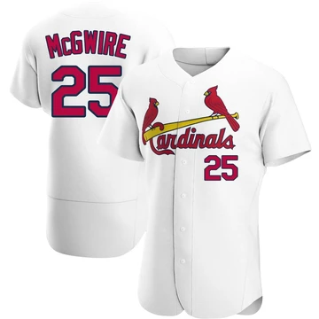 St. Louis Cardinals ＃25 Mark McGwire Men's Authentic Home Jersey - White