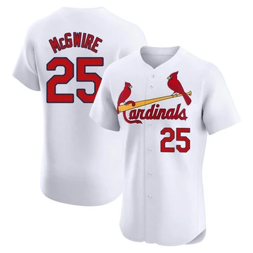 St. Louis Cardinals ＃25 Mark McGwire Men's Elite Home Jersey - White