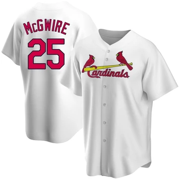 St. Louis Cardinals ＃25 Mark McGwire Men's Replica Home Jersey - White