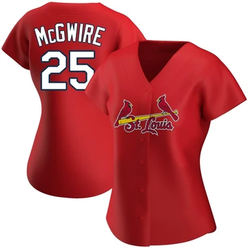 St. Louis Cardinals ＃25 Mark McGwire Women's Replica Alternate Jersey - Red
