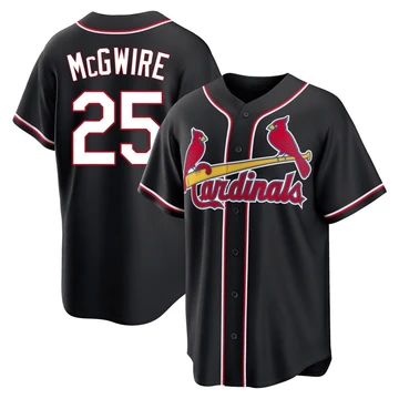 St. Louis Cardinals ＃25 Mark McGwire Youth Replica Fashion Out Jersey - Black