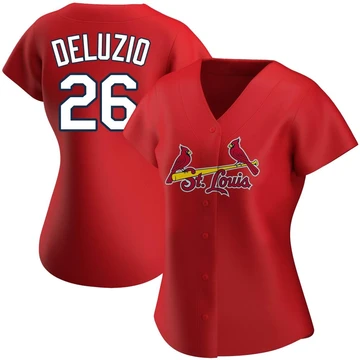 St. Louis Cardinals ＃26 Ben DeLuzio Women's Authentic Alternate Jersey - Red