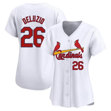 St. Louis Cardinals ＃26 Ben DeLuzio Women's Limited Home Jersey - White