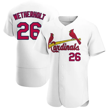 St. Louis Cardinals ＃26 JJ Wetherholt Men's Authentic Home Jersey - White