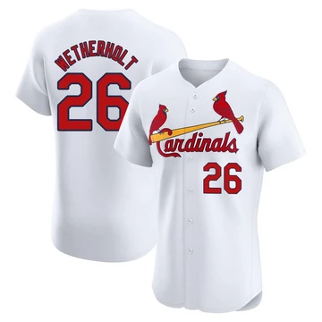St. Louis Cardinals ＃26 JJ Wetherholt Men's Elite Home Jersey - White