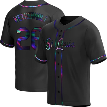St. Louis Cardinals ＃26 JJ Wetherholt Men's Replica Holographic Alternate Jersey - Black
