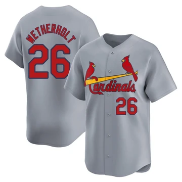 St. Louis Cardinals ＃26 JJ Wetherholt Youth Limited Away Jersey - Gray
