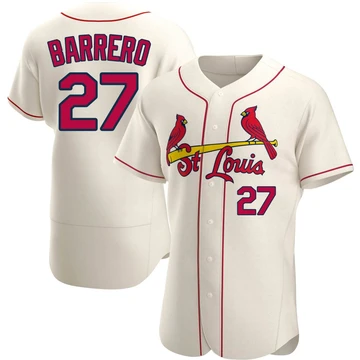 St. Louis Cardinals ＃27 Jose Barrero Men's Authentic Alternate Jersey - Cream