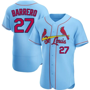 St. Louis Cardinals ＃27 Jose Barrero Men's Authentic Alternate Jersey - Light Blue