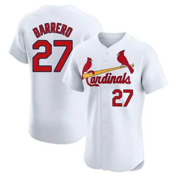 St. Louis Cardinals ＃27 Jose Barrero Men's Elite Home Jersey - White