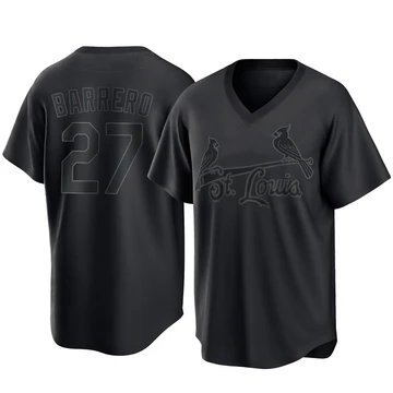 St. Louis Cardinals ＃27 Jose Barrero Men's Replica Pitch Fashion Jersey - Black