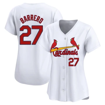 St. Louis Cardinals ＃27 Jose Barrero Women's Limited Home Jersey - White