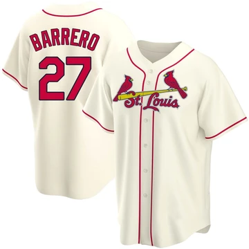 St. Louis Cardinals ＃27 Jose Barrero Youth Replica Alternate Jersey - Cream
