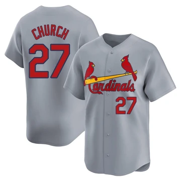 St. Louis Cardinals ＃27 Nathan Church Men's Limited Away Jersey - Gray