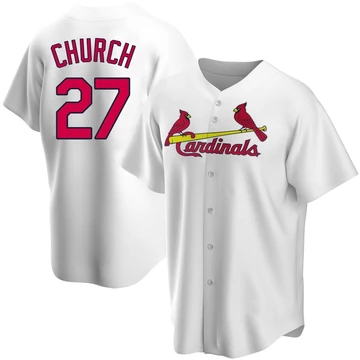 St. Louis Cardinals ＃27 Nathan Church Men's Replica Home Jersey - White