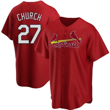 St. Louis Cardinals ＃27 Nathan Church Youth Replica Alternate Jersey - Red