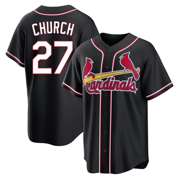 St. Louis Cardinals ＃27 Nathan Church Youth Replica Fashion Out Jersey - Black
