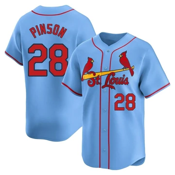 St. Louis Cardinals ＃28 Vada Pinson Youth Limited Alternate Jersey - Light Blue