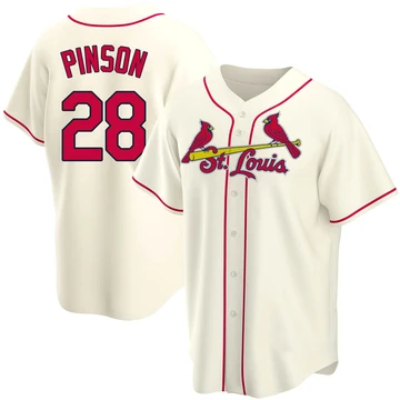 St. Louis Cardinals ＃28 Vada Pinson Youth Replica Alternate Jersey - Cream