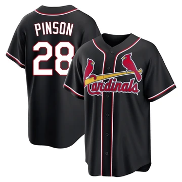 St. Louis Cardinals ＃28 Vada Pinson Youth Replica Fashion Out Jersey - Black