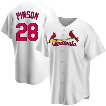St. Louis Cardinals ＃28 Vada Pinson Youth Replica Home Jersey - White