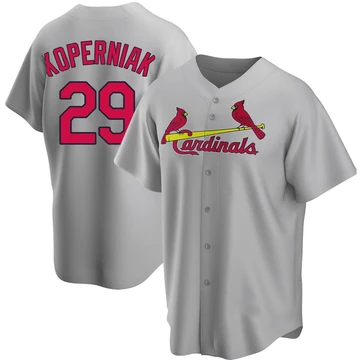 St. Louis Cardinals ＃29 Matt Koperniak Men's Replica Road Jersey - Gray