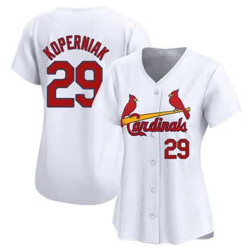 St. Louis Cardinals ＃29 Matt Koperniak Women's Limited Home Jersey - White