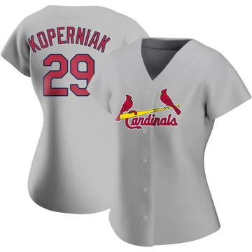 St. Louis Cardinals ＃29 Matt Koperniak Women's Replica Road Jersey - Gray