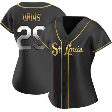 St. Louis Cardinals ＃29 Ramon Urias Women's Replica Black en Alternate Jersey - Gold