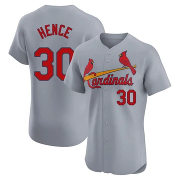 St. Louis Cardinals ＃30 Tink Hence Men's Elite Road Jersey - Gray