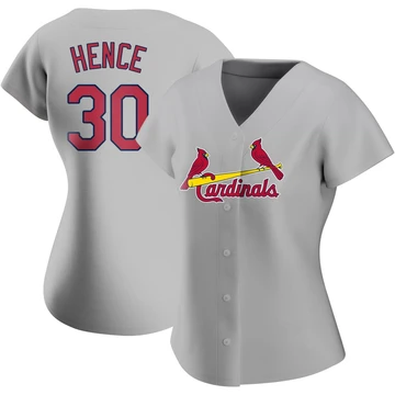 St. Louis Cardinals ＃30 Tink Hence Women's Authentic Road Jersey - Gray