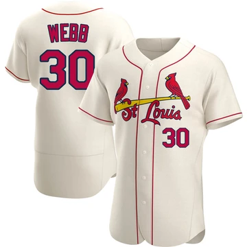 St. Louis Cardinals ＃30 Tyler Webb Men's Authentic Alternate Jersey - Cream