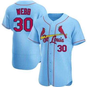 St. Louis Cardinals ＃30 Tyler Webb Men's Authentic Alternate Jersey - Light Blue