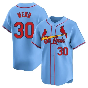 St. Louis Cardinals ＃30 Tyler Webb Men's Limited Alternate Jersey - Light Blue