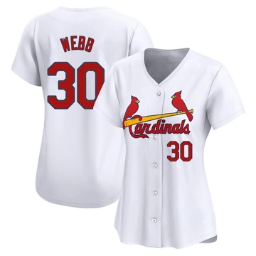 St. Louis Cardinals ＃30 Tyler Webb Women's Limited Home Jersey - White