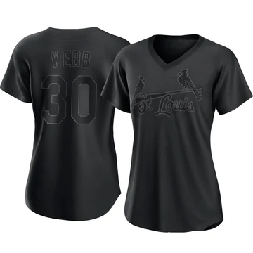 St. Louis Cardinals ＃30 Tyler Webb Women's Replica Pitch Fashion Jersey - Black