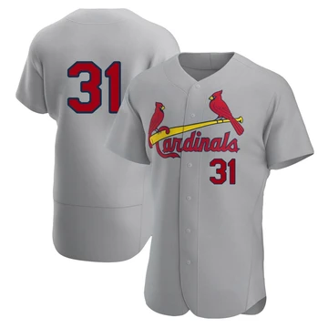 St. Louis Cardinals ＃31 Cesar Prieto Men's Authentic Road Jersey - Gray