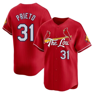 St. Louis Cardinals ＃31 Cesar Prieto Men's Limited 2024 City Connect Jersey - Red