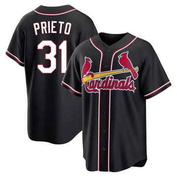 St. Louis Cardinals ＃31 Cesar Prieto Men's Replica Fashion Out Jersey - Black