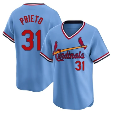 St. Louis Cardinals ＃31 Cesar Prieto Youth Limited Cooperstown Collection Jersey - Light Blue