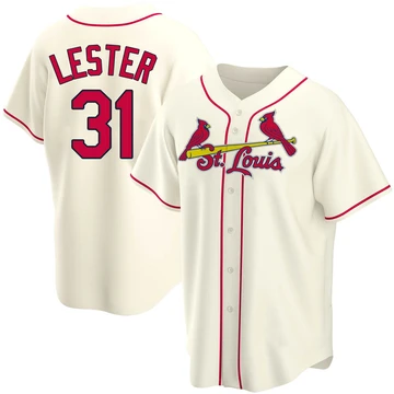 St. Louis Cardinals ＃31 Jon Lester Youth Replica Alternate Jersey - Cream
