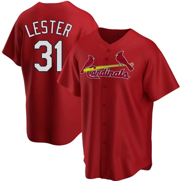 St. Louis Cardinals ＃31 Jon Lester Youth Replica Alternate Jersey - Red